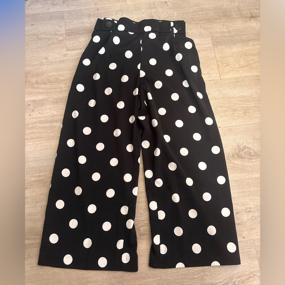 Zara Pants - Zara Black and White Polka Dot pants large